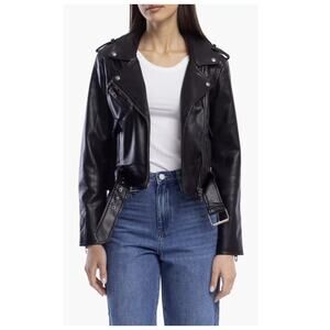 BLANKNYC Faux Leather Belted Moto Jacket Size Medium